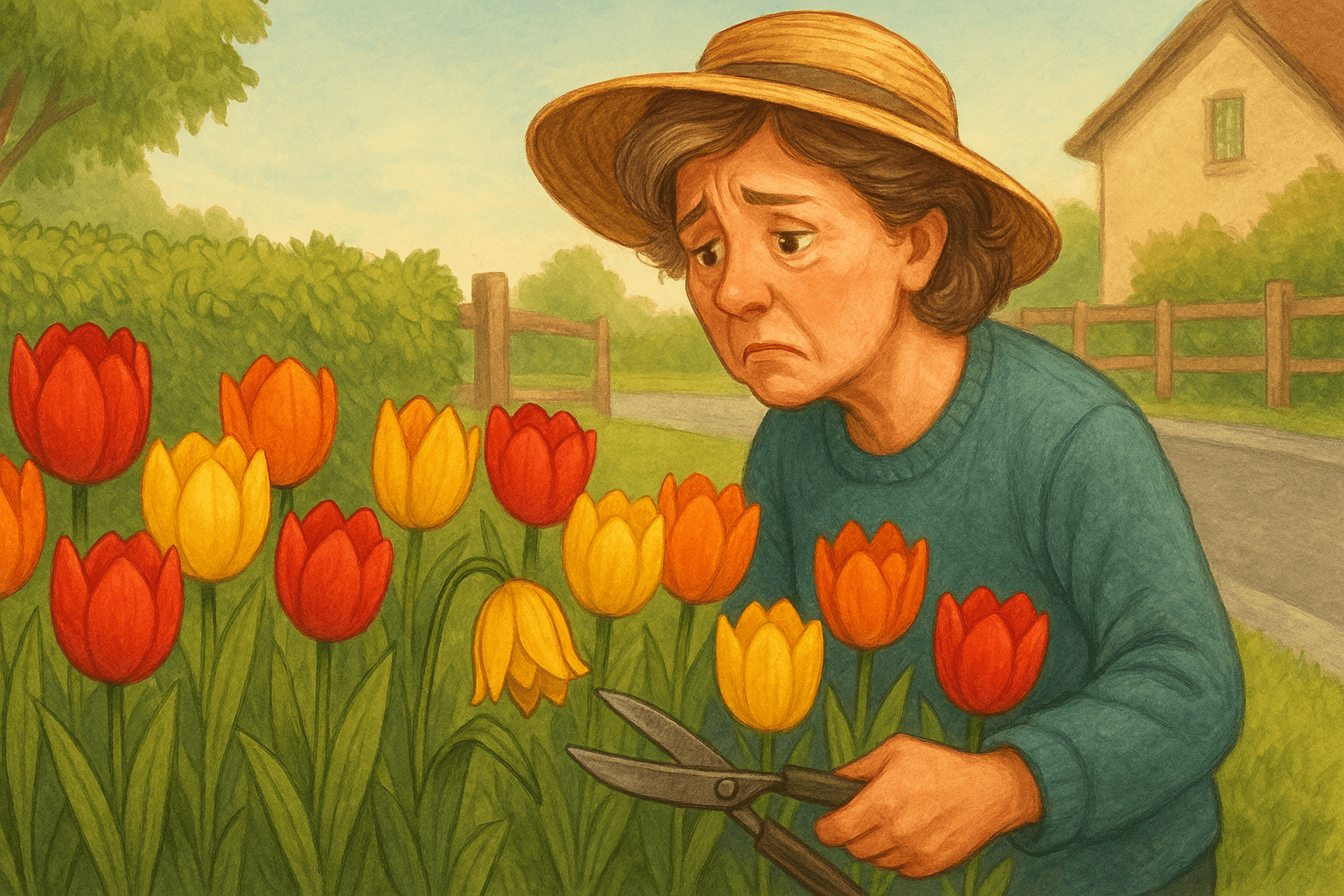 Un’aiuola di tulipani