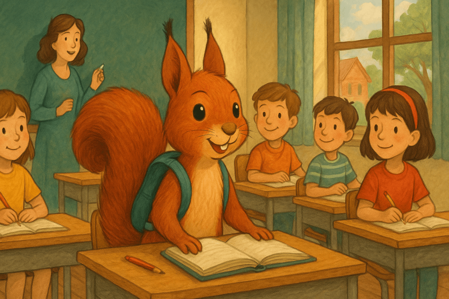 Lo scoiattolo Gigi a scuola